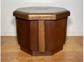 A Vintage Inlaid Mahogany Octagon Side Table