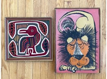 A Pair Of Original Vintage Exotic Art C. 1967