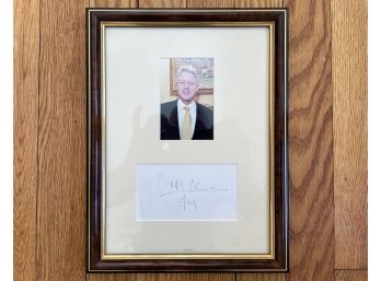 Bill Clinton Photograph And Original Signature