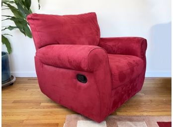 A Contemporary Red Microfiber Reclining Chair