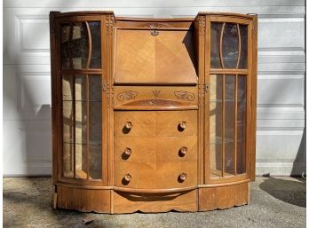 A Vintage Carved Oak Cabinet (AS IS)