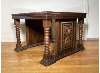 A Vintage Carved Wood Side Table