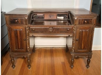 A Vintage Solid Wood Desk From The Northwestern Cabinet Company