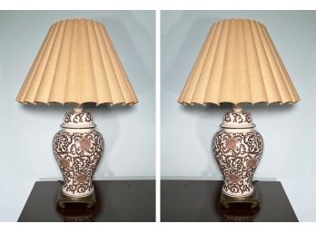 A Pair Of Vintage Chinoiserie Lamps