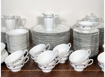 A Large Vintage European Porcelain Dinner Service By Chodziez Of Poland