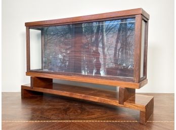 A Beautifully Crafted Mid Century Modern Walnut Curio Case