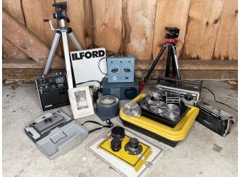 Darkroom Equipment, Camera Lenses And Tripods