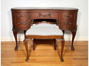 Early 20th Century Chippendale Desk And Seat