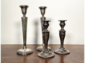 Two Pair Weighted Sterling Candlesticks