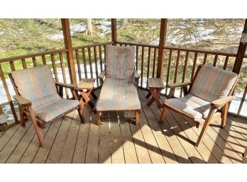 A Vintage Solid Wood Outdoor Patio Set