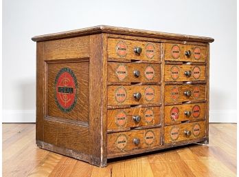 An Antique Oak 'Carter's Ideal' Typewriter Ribbon Cabinet