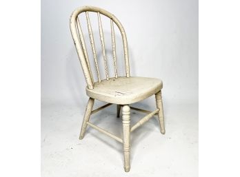 A Rustic White Painted Windsor Chair