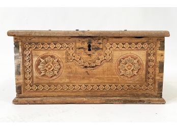 An Antique Indonesian Hardwood Carved Blanket Chest