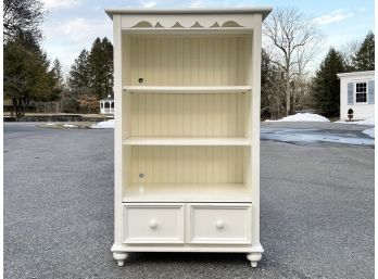 A White Painted Wood Bookshelf Cabinet By Stanley Furniture