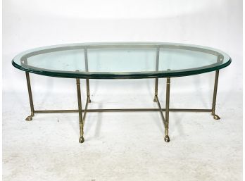 An Elegant Brass And Glass Coffee Table