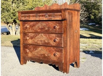 An Empire Style Burl Wood Chest Of Drawers