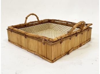 A Vintage Bamboo And Reed Cocktail Tray