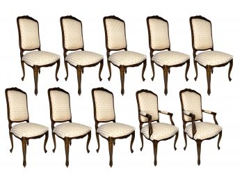 A Set Of 10 Louis XV Style Upholstered Dining Chairs