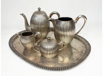 A 1920's Silver Tea Service With Celluloid Fittings, Marked 531 On Base