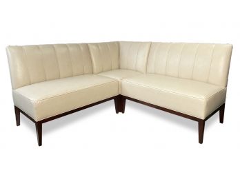 An Amazing Modern 'L' Shaped Leather Banquette By Hickory Chair