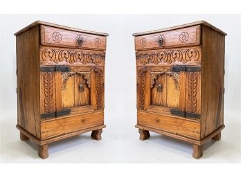 A Pair Of Hand Carved Indonesian Hardwood End Tables