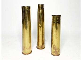 A Trio Of Vintage Brass Shell Cases