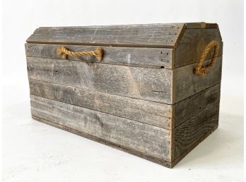 A Rustic Pine Slatted Chest