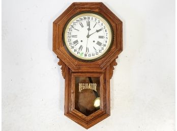 An Oak Regulator Wall Clock