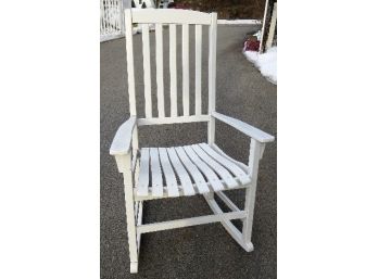 White Adirondack Style Porch Rocker