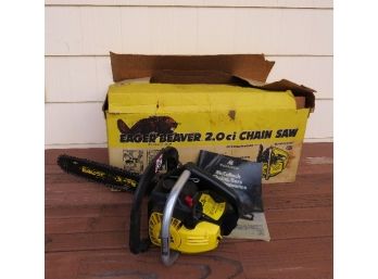 Vintage 1987 Eager Beaver  2.0 Ci Chainsaw By Mcculloch With Original Box