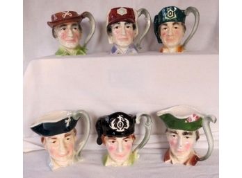 Lot Of Patriotic Or Figural Head Mugs - Ceramic Vintage Made In Japan Or Similar