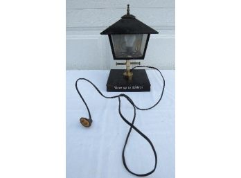 1958 Schlitz Beer Black & Brass Lamp Post Bar Light, Works Fine