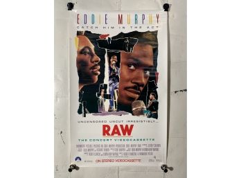 Vintage Rolled One Sheet Movie Store Poster Eddie Mirphy Raw