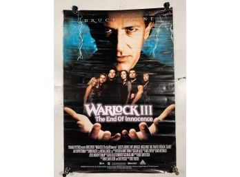 Vintage Rolled One Sheet Movie Store Poster Warlock III