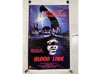 Vintage Rolled One Sheet Movie Store Poster Blood Link 1986