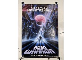 Vintage Rolled One Sheet Movie Store Poster Alien Warrior