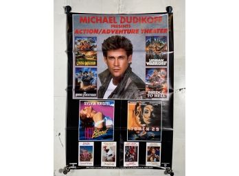 Vintage Rolled One Sheet Movie Store Poster Michael Dudikoff Presents