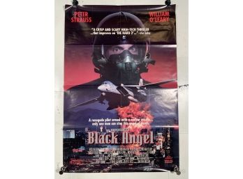 Vintage Rolled One Sheet Movie Store Poster Black Angel