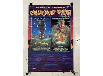 Vintage Rolled One Sheet Movie Store Poster  Chiller Double Feature Offspring & Outing