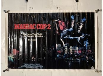 Vintage Rolled One Sheet Movie Store Poster Maniac Cop 2