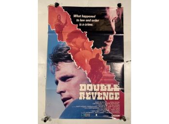 Vintage Rolled One Sheet Movie Store Poster Double Revenge