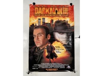 Vintage Rolled One Sheet Movie Store Poster Darkman III