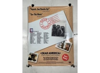 Vintage Rolled One Sheet Movie Store Poster Dear America 1987