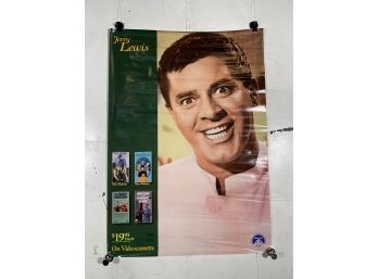 Vintage Rolled One Sheet Movie Store Poster Jerry Lewis On VHS