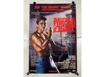 Vintage Rolled One Sheet Movie Store Poster Bloodfist III Forced To Fight