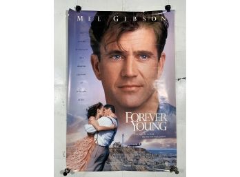 Vintage Rolled One Sheet Movie Store Poster Mel Gibson Forever Young