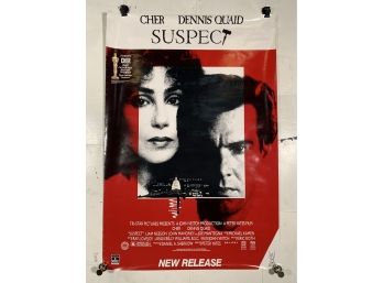 Vintage Rolled One Sheet Movie Store Poster Cher In Suspect