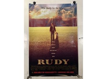 Vintage Rolled One Sheet Movie Store Poster Rudy