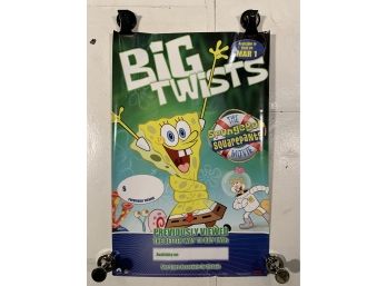 Vintage Rolled One Sheet Movie Store Poster Spongebob Big Twists