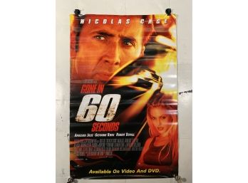 Vintage Rolled One Sheet Movie Store Poster Gone In 60 Seconds